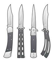 Vector illustration of combat knives set.