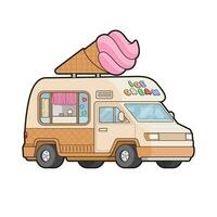 Vector illustration of a ice cream van. Vehicle transportation isolated.