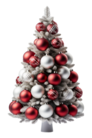 Christmas tree ornaments, decorations for celebration, isolated on transparent background, generative ai png