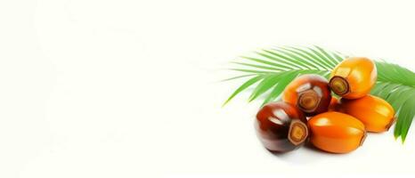 Oil palm fruits banner. Generate ai photo