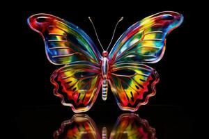 Ethereal Glass butterfly. Generate Ai photo