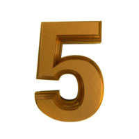 Gold Number 3d text effects png