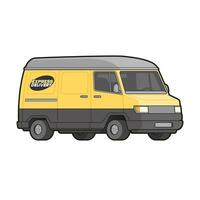 Vector illustration of a express delivery car. Vehicle transportation isolated.