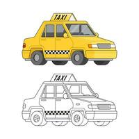 Vector illustration of a cartoon taxi car.