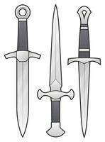 Vector illustration of daggers set.
