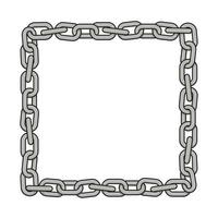 Metal chain in shape of square. Isolated illustration. vector