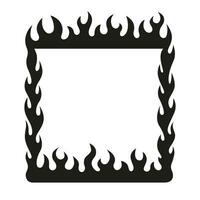 Fire in shape of square. Isolated illustration. vector