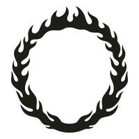 Vector fire in shape of circle. Isolated ilustration.