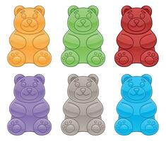 Gummy bears candy illustration set. vector