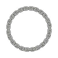 Vector chain in shape of circle. Isolated illustration.