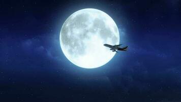 flygplan måne bakgrund video