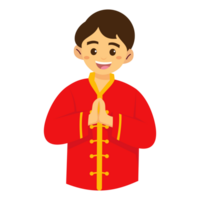 chinês Garoto a comemorar feliz chinês Novo ano png