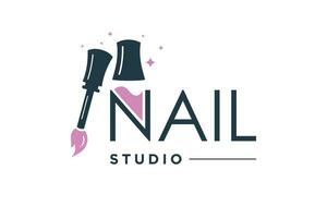 Nail polish logo design element vector with modern concept idea