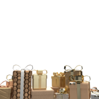 The gold gift box png image 3d render