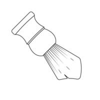 Shaving Brush Outline Icon Illustration on White Background vector