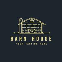 barn house logo line art vector illustration template graphic design