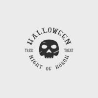 skull  halloween logo vintage vector illustration template icon design