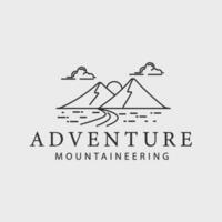 mountain line art logo simple vector illustration template icon graphic design