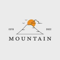 mountain line art logo simple vector illustration template icon graphic design