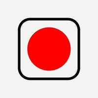 Red dot with a curved square icon. vector