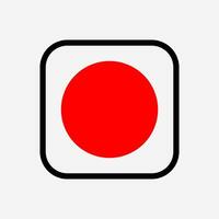 Red dot with a curved square icon. vector