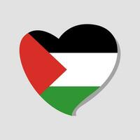 Palestine national flag with heart shape vector icon. Save Palestine. Support Palestine.