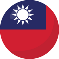 Taiwan flag circle 3D cartoon style. png