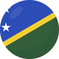 Solomon Islands flag circle 3D cartoon style. png