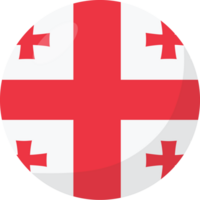 Georgia flag circle 3D cartoon style. png