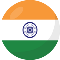 India flag circle 3D cartoon style. png