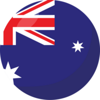 Australien flagga cirkel 3d tecknad serie stil. png