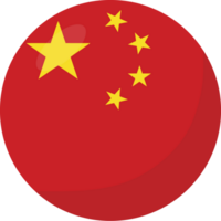 China flag circle 3D cartoon style. png