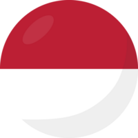 Indonésie drapeau cercle 3d dessin animé style. png