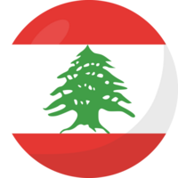 Liban drapeau cercle 3d dessin animé style. png