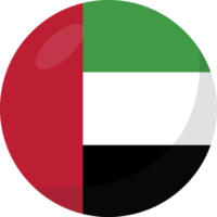 unito arabo Emirates bandiera cerchio 3d cartone animato stile. png