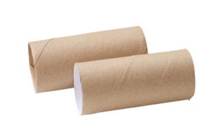 Short tissue paper cores in stack is isolated with clipping path in png file format