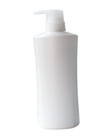 Single white shampoo or hair conditioner bottle or container isolated with clipping path in png file format