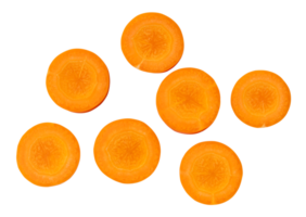 Beautiful orange  carrot slices in set isolated with clipping path in png file format