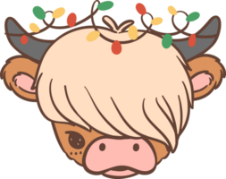 Christmas cow cartoon kid png