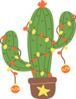 Christmas Cactus Cowboy Cartoon Drawing png