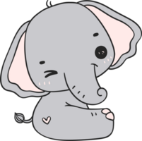 Baby Elephant cartoon doodle png