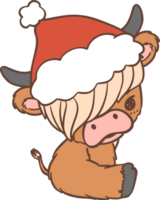 Natale mucca cartone animato ragazzo png