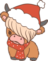 Christmas cow cartoon kid png