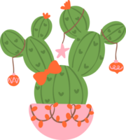 Christmas Cactus Cowboy Cartoon Drawing png