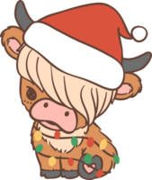 Christmas cow cartoon kid png