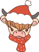 Christmas cow cartoon kid png