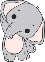 bambino elefante cartone animato scarabocchio png