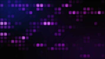 Abstract geometric background. Dynamic cubes in motion. Many parallel rows of blinking flat glowing squares. video