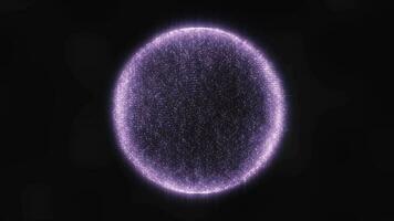 Purple energy orb background animation. 3d abstract energy sphere ball on dark background. Nuclear energy, Big Bang, Supernova. Science, technology, innovations, Universe video