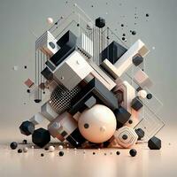 Vivid Geometric Elegance - 3D Creations in Glossy Minimalism photo